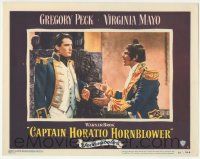 6j089 CAPTAIN HORATIO HORNBLOWER LC #2 '51 c/u of officer Gregory Peck with Alec Mango!