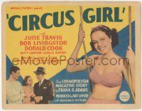 6j602 CIRCUS GIRL TC '37 sexy June Travis in sexy trapeze acrobat outfit, Robert Livingston!