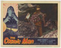 6j117 COSMIC MAN LC #6 '59 c/u of the spooky alien John Carradine holding boy in front of cave!