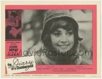 6j144 DIARY OF A CHAMBERMAID LC #3 '65 close up of pretty Jeanne Moreau, directed by Luis Bunuel!