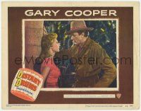 6j146 DISTANT DRUMS LC #4 '51 c/u of Gary Cooper in buckskin with Mari Aldon in the Everglades!