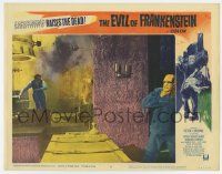 6j165 EVIL OF FRANKENSTEIN LC #6 '64 Peter Cushing & monster in the laboratory as it explodes!