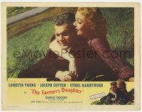 6j172 FARMER'S DAUGHTER LC R54 best romantic close up of Loretta Young & Joseph Cotten!