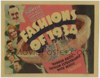 6j646 FASHIONS OF 1934 TC '34 William Powell, Bette Davis, wonderful different deco showgirl art!
