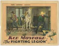 6j180 FIGHTING LEGION LC '30 perplexed Tarzan the horse stands by Ken Maynard guarding the door!