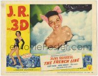 6j188 FRENCH LINE 3D LC '54 3-D, close up of sexy naked Jane Russell in bubble bath!