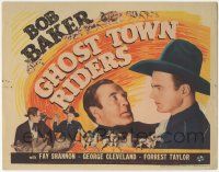 6j665 GHOST TOWN RIDERS TC '38 close up of tough cowboy Bob Baker + great stagecoach art!