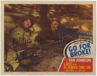 6j194 GO FOR BROKE LC #4 '51 close up of Van Johnson manning large machine gun in trench!