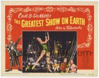 6j201 GREATEST SHOW ON EARTH LC #7 '52 sexy Dorothy Lamour, James Stewart, Emmett Kelly, Grahame