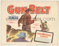6j670 GUN BELT TC '53 artwork of cowboys George Montgomery & Tab Hunter in gunfight!