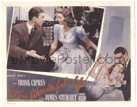 6j262 IT'S A WONDERFUL LIFE LC R55 wonderful close up of James Stewart & Donna Reed on couch!