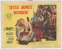 6j708 JESSE JAMES' WOMEN TC '54 Peggie Castle fights the outlaw's love, classic catfight image!