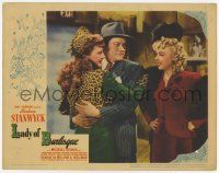 6j290 LADY OF BURLESQUE LC '43 Barbara Stanwyck in leopard suit hugs O'Shea as Iris Adrian watches!