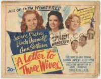6j741 LETTER TO THREE WIVES TC '49 Jeanne Crain, Linda Darnell, Sothern, & a young Kirk Douglas!