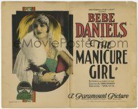 6j757 MANICURE GIRL TC '25 poor Bebe Daniels gets involved with rich man but finds he's married!