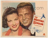 6j334 MATING SEASON LC #8 '51 best close up smiling portrait of sexy Gene Tierney & John Lund!
