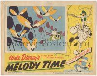6j336 MELODY TIME LC #7 '48 Walt Disney, cool cartoon art of fly followed by butterflies & notes!