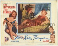 6j343 MISS SADIE THOMPSON 3D LC '53 Aldo Ray plays harmonica for Rita Hayworth, filmed in Hawaii
