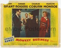 6j344 MONKEY BUSINESS LC #8 '52 Ginger Rogers between Cary Grant & sexy Marilyn Monroe!