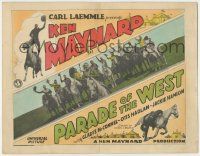 6j781 PARADE OF THE WEST TC '30 Ken Maynard riding on Mankiller horse & w/ Wild West show cowboys!