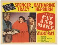 6j374 PAT & MIKE LC #7 '52 close up of Spencer Tracy holding clothes by Katharine Hepburn!