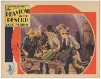 6j376 PHANTOM OF THE DESERT LC '30 close up of bad men beating up helpless cowboy on table!