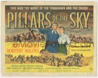 6j792 PILLARS OF THE SKY TC '56 soldier Jeff Chandler & pretty Dorothy Malone fight Indians!