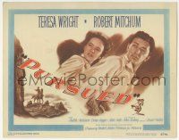 6j806 PURSUED TC '47 great fullimage of Robert Mitchum & Teresa Wright, directed by Raoul Walsh!