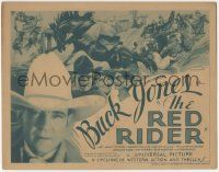 6j816 RED RIDER TC '34 super close up of cowboy hero Buck Jones + cool art montage!