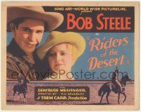 6j823 RIDERS OF THE DESERT TC '32 close up of cowboy Bob Steele & pretty Gertrude Messenger!