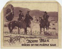 6j414 RIDERS OF THE PURPLE SAGE LC '25 Tom Mix on horseback with girl pulling gun on bad guys!