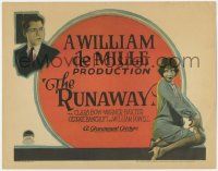 6j431 RUNAWAY LC '26 wonderful title-card-like image of sexy Clara Bow & Warner Baxter, lost film!