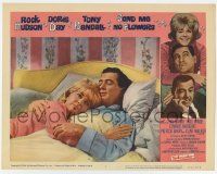 6j456 SEND ME NO FLOWERS LC #1 '64 close up of Rock Hudson & Doris Day laying in bed!
