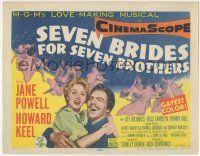 6j859 SEVEN BRIDES FOR SEVEN BROTHERS TC '54 art of Jane Powell & Howard Keel, classic MGM musical!