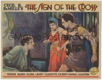 6j463 SIGN OF THE CROSS LC '33 incredible image of Claudette Colbert, Laughton & Fredric March!