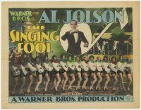 6j879 SINGING FOOL TC '28 tuxedoed Al Jolson in music note over sexy showgirls in chorus line!
