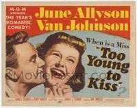 6j936 TOO YOUNG TO KISS TC '51 great romantic close up art of Van Johnson & June Allyson!