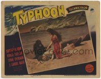 6j529 TYPHOON LC '40 sexy Dorothy Lamour & chimp find Robert Preston unconscious on the beach!