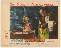 6j530 UNCONQUERED LC #3 '47 Gary Cooper watches sexy naked Paulette Goddard taking a bath!