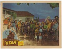 6j537 UTAH LC '45 great image of Roy Rogers, Dale Evans, Gabby Hayes & crowd by limousine!