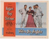 6j545 WE'RE NO ANGELS LC #8 '55 Humphrey Bogart, Aldo Ray & Peter Ustinov with Joan Bennett!