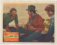 6j564 YELLOW SKY LC #5 '48 close up of Gregory Peck & two men in the desert with canteen!