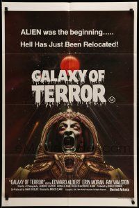 6k134 GALAXY OF TERROR Aust 1sh '81 Hell has just been relocated, creepy astronaut image!