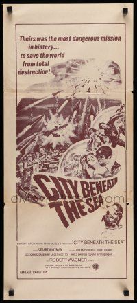 6k753 CITY BENEATH THE SEA Aust daybill '71 Irwin Allen, cool underwater sci-fi artwork!