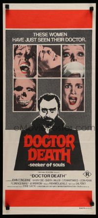 6k768 DOCTOR DEATH Aust daybill '73 Seeker of Souls, he's a specialist in his field, sexy horror!