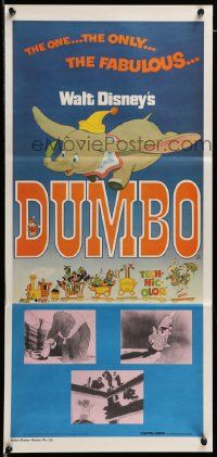 6k777 DUMBO Aust daybill R76 different colorful train art from Walt Disney circus elephant classic