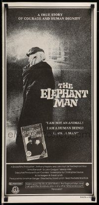 6k779 ELEPHANT MAN Aust daybill '80 John Hurt, Anthony Hopkins, directed by David Lynch!