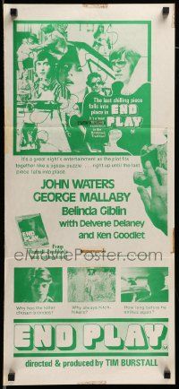 6k780 END PLAY Aust daybill '76 John Waters, George Mallaby, Belinda Giblin!