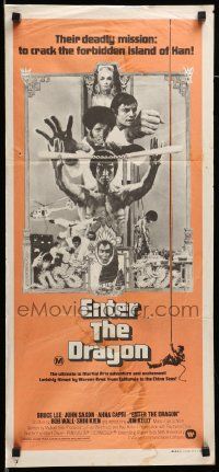 6k781 ENTER THE DRAGON Aust daybill '73 Bruce Lee kung fu classic, movie that made him a legend!