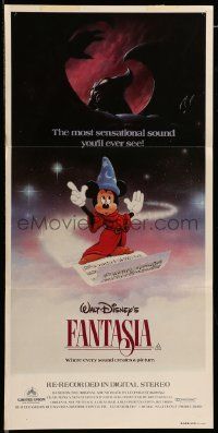 6k786 FANTASIA Aust daybill R82 images of Mickey Mouse & others, Disney musical cartoon classic!
